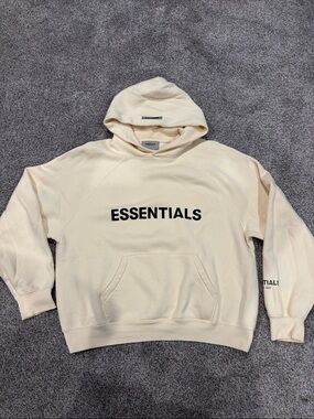 Fear of God Essentials Cream Pullover Hoodie